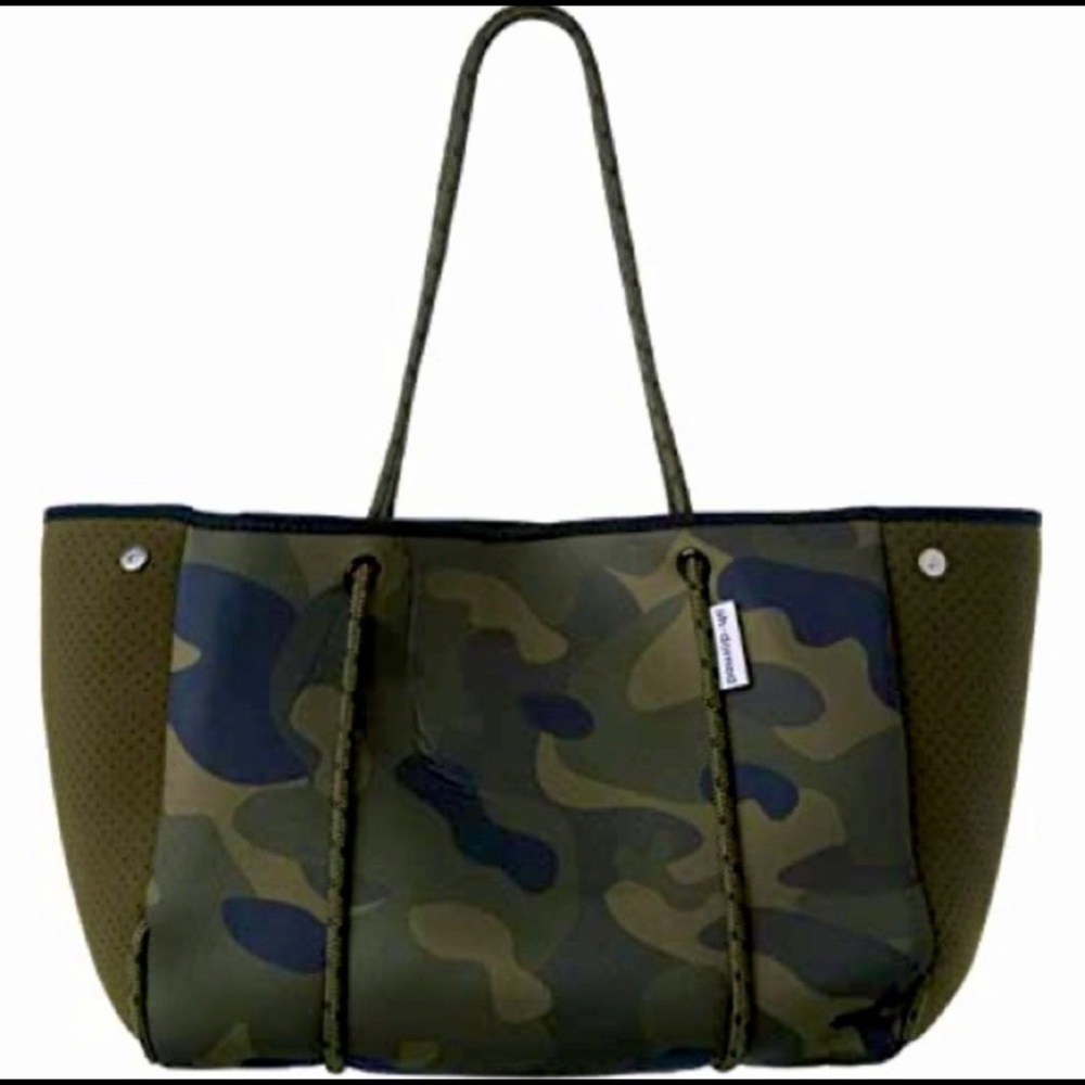Adorned Neoprene Camo Tote